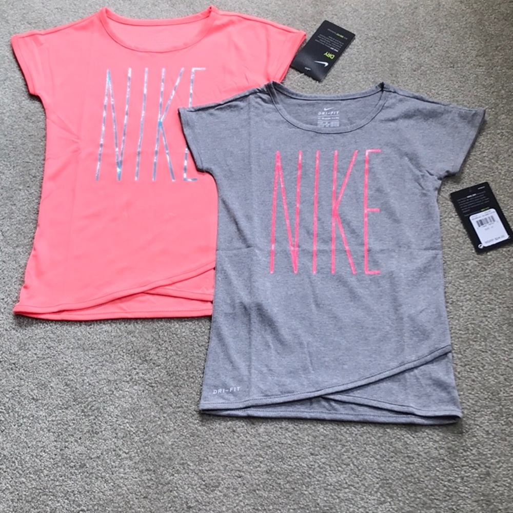 NIKE GIRLS CROSSOVER FRONT HEM TUNIC TOPS
